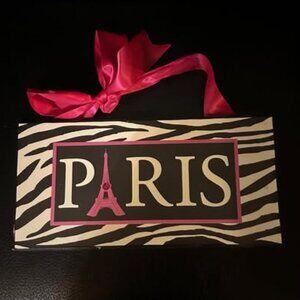 Paris Zebra Print Wall Decor Sign